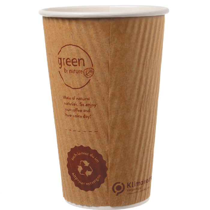 Riffelbecher - 400ml 16oz braun All natural