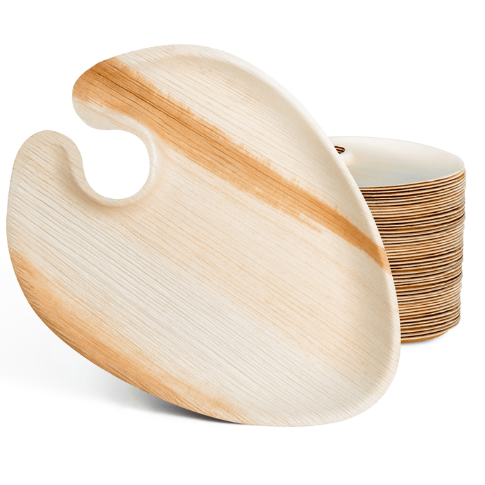 LEEF-Cocktailplate, Palmblatt-Teller mit Weinglas-Halterung, 24 x 17,5 cm