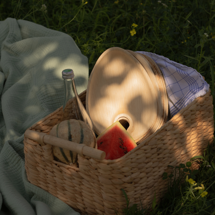 LEEF-Cocktailplate, Palmblatt-Teller mit Weinglas-Halterung, 24 x 17,5 cm