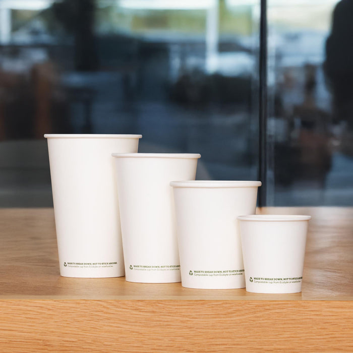 Kompostierbarer Pappbecher To Go, 200 ml, weiß