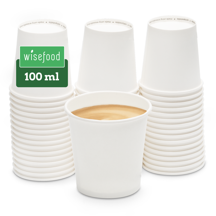 Gobelet en carton bio, 100 ml, certifié FSC®, compostable à domicile, marron, Ø 6,3 x 6,2 cm