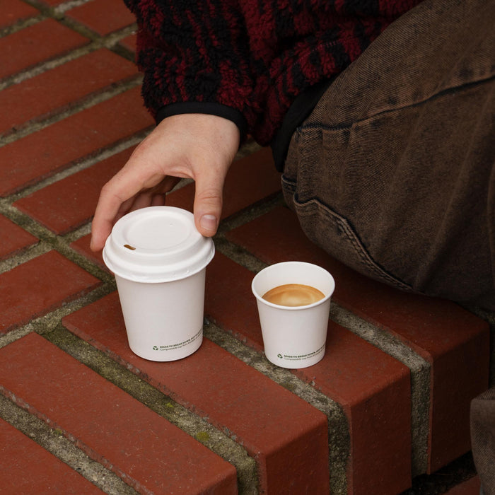 Kompostierbarer Pappbecher To Go, 100 ml, weiß