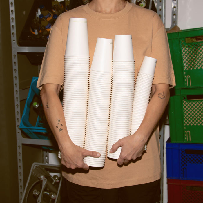 Kompostierbarer Pappbecher To Go, 100 ml, weiß