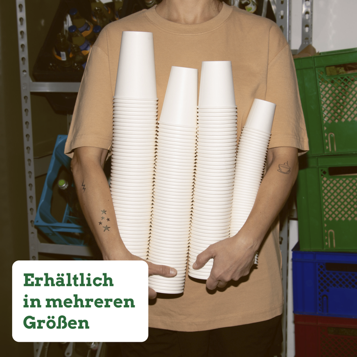 Gobelet en carton bio, 200 ml, certifié FSC®, compostable à domicile, marron, Ø 8 x 9,2 cm