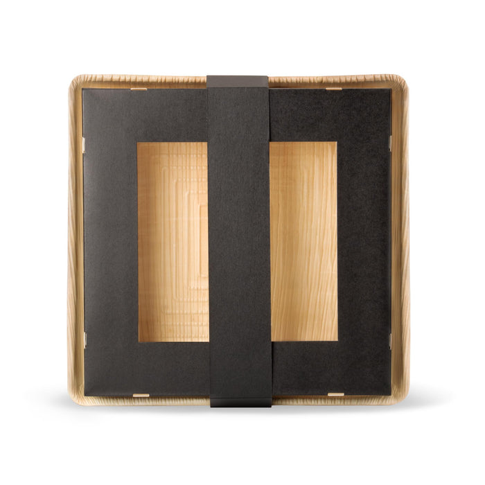 Nachhaltige Party Servierplatte, aus Palmblatt mit Sichtfenster, LEEF, 27 × 27 × 5,5  cm