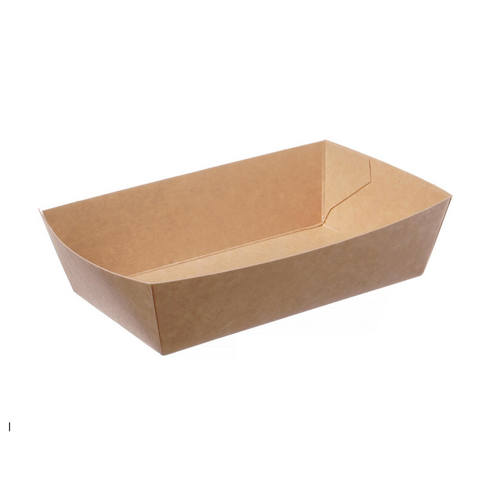 Snackschale A9  ungeteilt braun 12x7x3,5cm Bagasse
