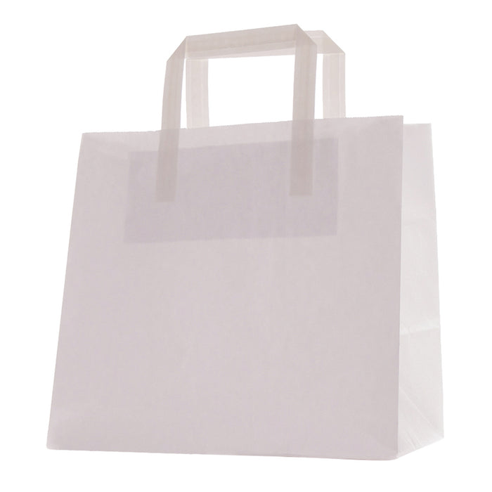 Papiertüte / Papier Tragetasche 26 x 17 x 26 cm Weiß