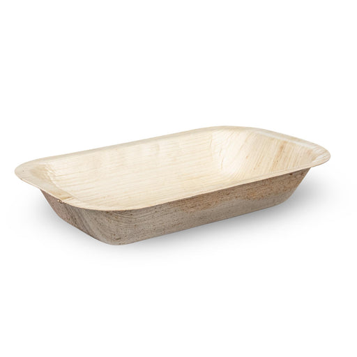 Schale aus Palmblatt, beige, 600 ml, rechteckig, 24 x 15 x 4 cm