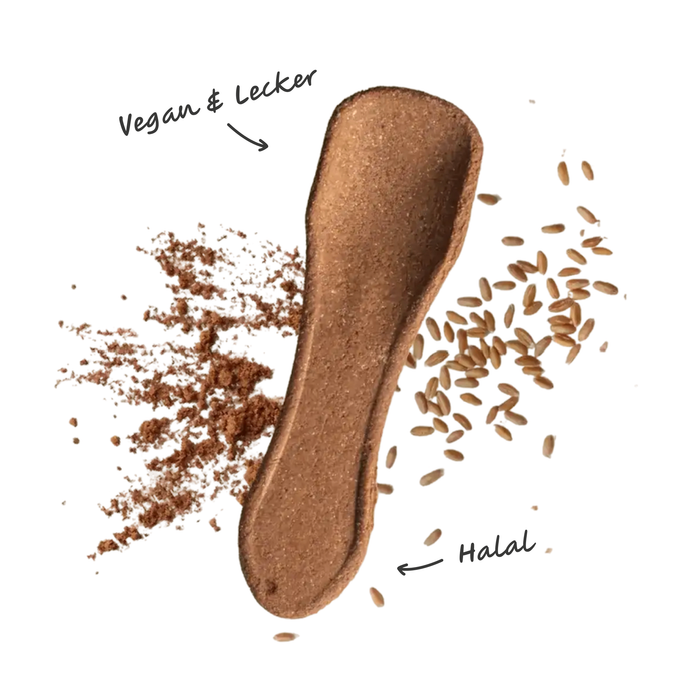Essbarer Eislöffel, Kakao, vegan, Halal-zertifiziert, 9 x 2,8 cm