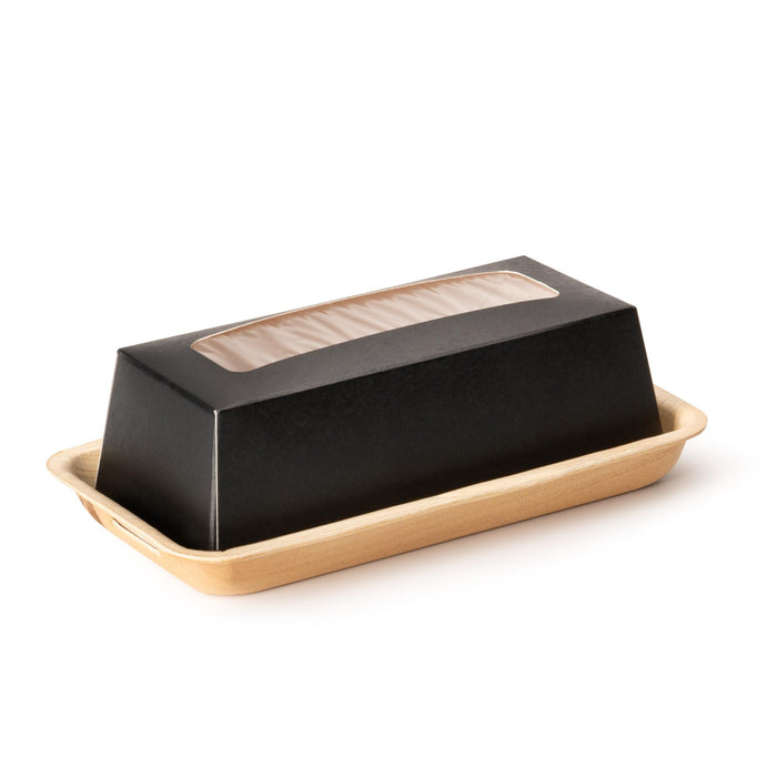 Bio Sushi Take-Away Box, aus Palmblatt mit Sichtfenster, LEEF, 18 × 10 × 5  cm
