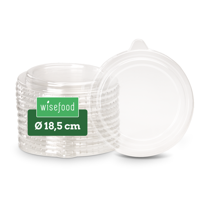 PET-Deckel für 1000 ml Papier-Schale, stabil & passgenau, transparent, Ø 18,5 cm