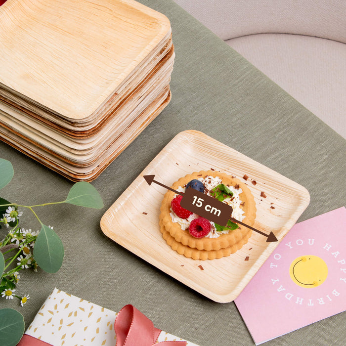 Palmblatt Teller quadratisch 15x15cm