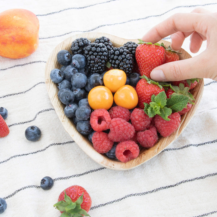 Palmblatt Schale herzförmig 15 x 16,5 cm