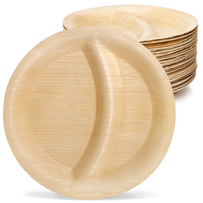 Palmblatt-Teller, rund, 2-geteilt, Ø 23 x 2,75 cm