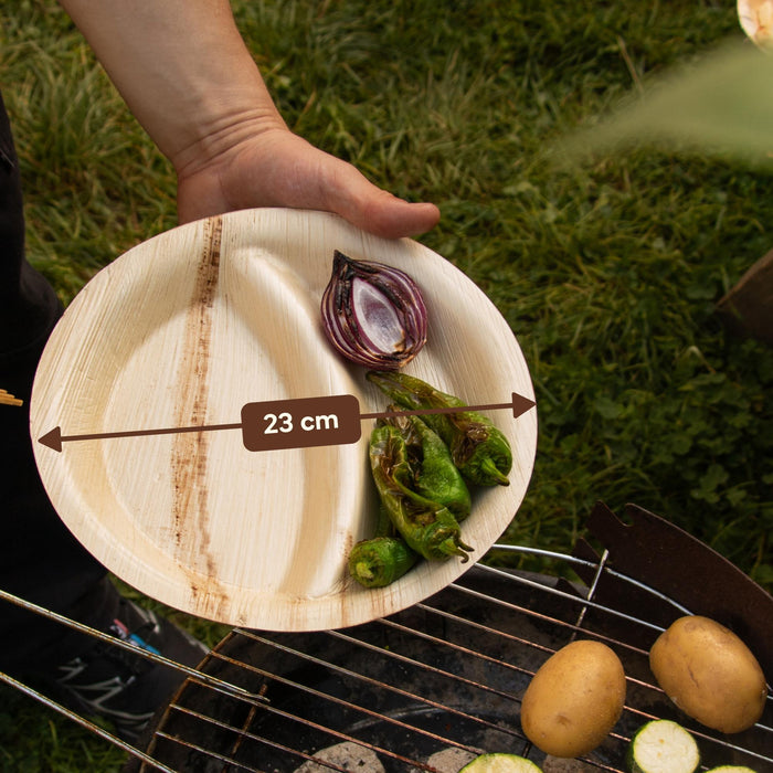 Palmblatt-Teller, rund, 2-geteilt, Ø 23 x 2,75 cm