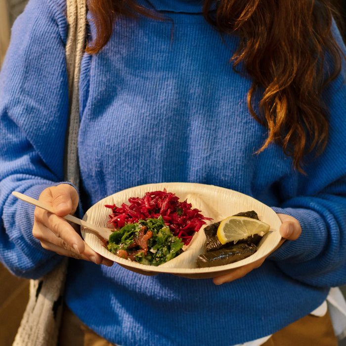 Palmblatt-Teller, rund, 2-geteilt, Ø 23 x 2,75 cm