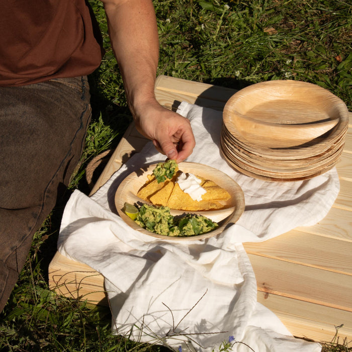 Palmblatt-Teller, rund, 2-geteilt, Ø 23 x 2,75 cm