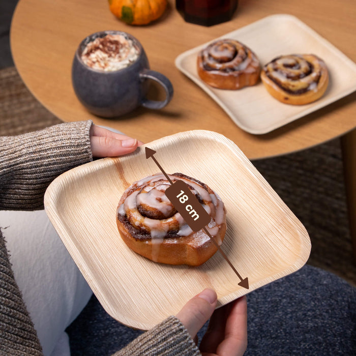 Palmblatt-Teller, quadratisch, 18 x 18 cm