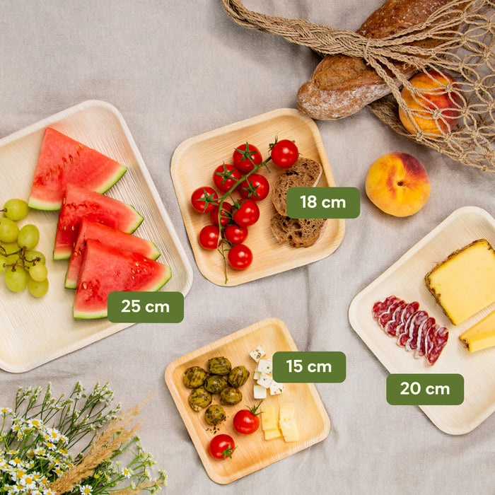 Palmblatt-Teller, quadratisch, 18 x 18 cm