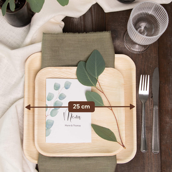 Palmblatt-Teller, quadratisch, 25 x 25 cm