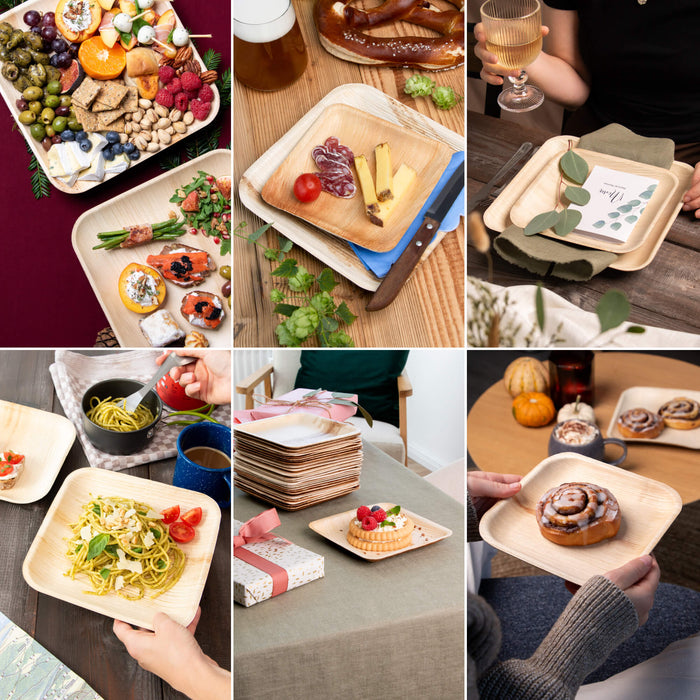 Palmblatt-Teller, quadratisch, 25 x 25 cm