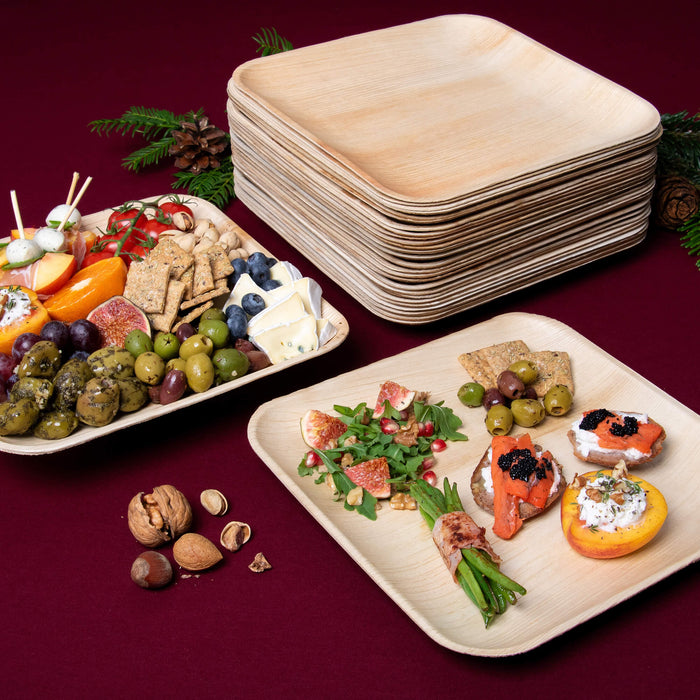 Palmblatt-Teller, quadratisch, 25 x 25 cm