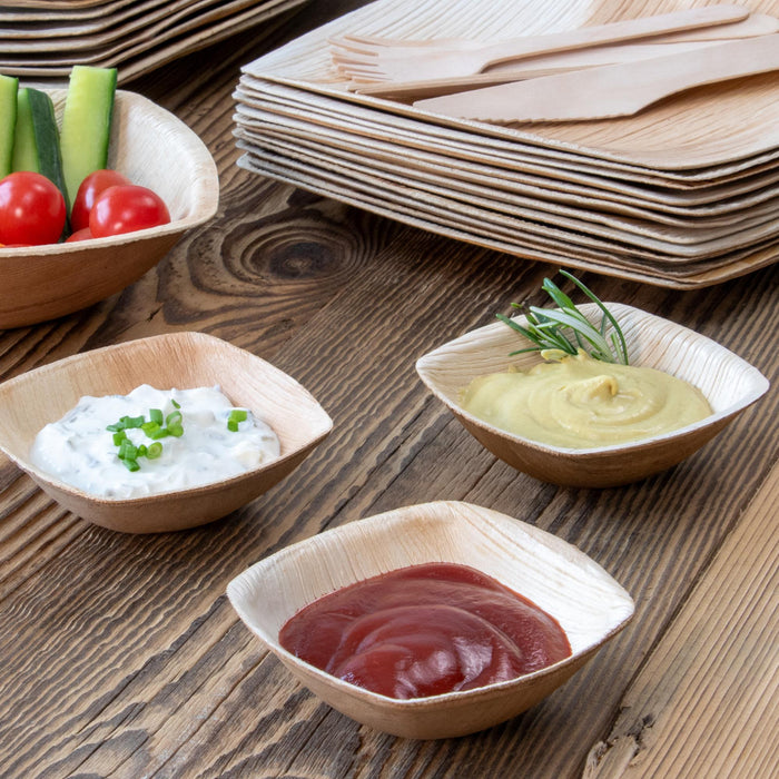 Palmblatt-Schale, 75 ml, quadratisch, 9 x 9 x 3 cm