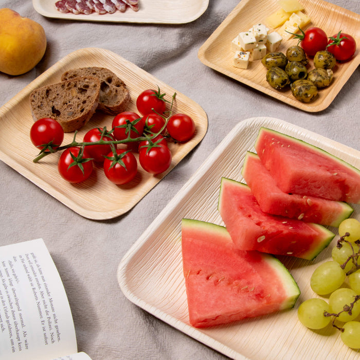 Palmblatt-Teller, quadratisch, 20 x 20 cm