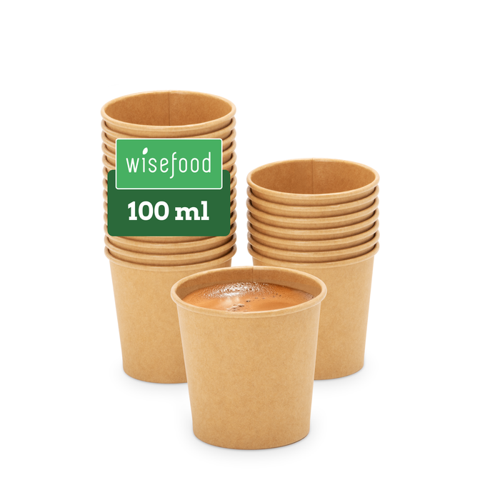 Bio-Pappbecher, 100 ml, FSC®-zertifiziert, heim-kompostierbar, braun, Ø 6,3 x 6,2 cm 