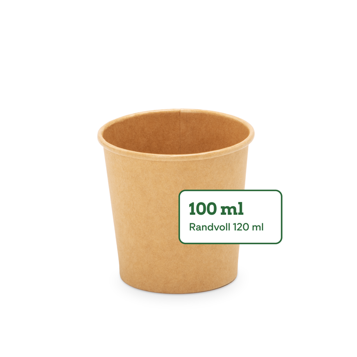 Bio-Pappbecher, 100 ml, FSC®-zertifiziert, heim-kompostierbar, braun, Ø 6,3 x 6,2 cm 