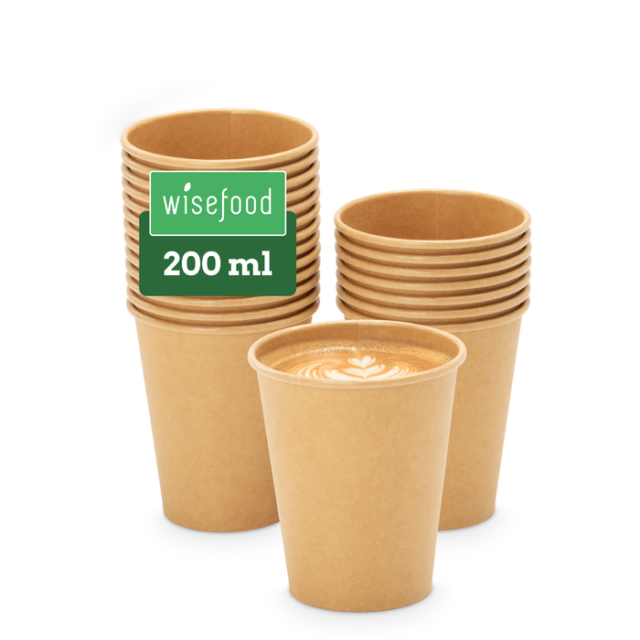 Bio-Pappbecher, 200 ml, FSC®-zertifiziert, heim-kompostierbar, braun, Ø 8 x 9,2 cm 