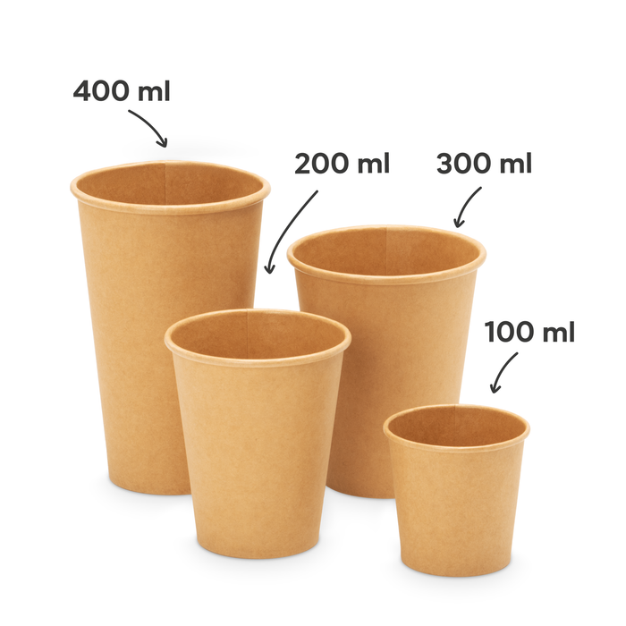Bio-Pappbecher, 300 ml, FSC®-zertifiziert, heim-kompostierbar, braun, Ø 9 x 11 cm 
