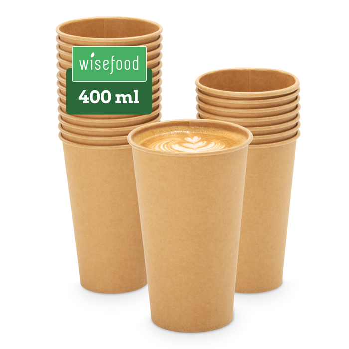 Bio-Pappbecher, 400 ml, FSC®-zertifiziert, heim-kompostierbar, braun, Ø 9 x 13,6 cm 