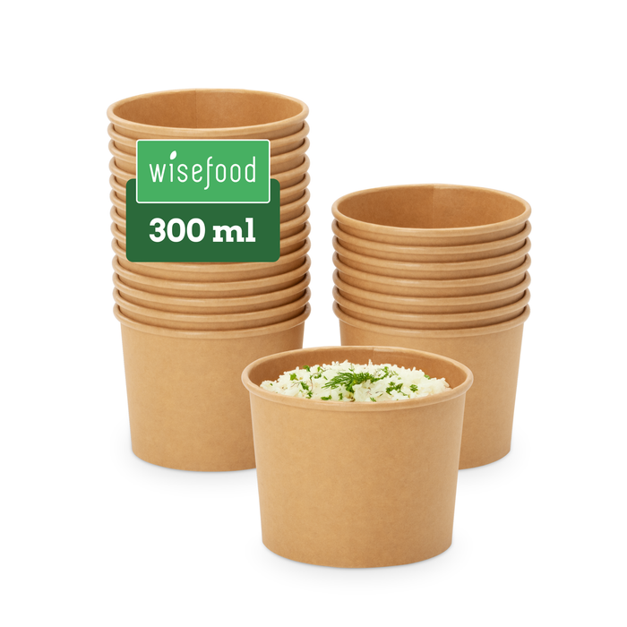 Bio-Take-Away-Becher, 300 ml, Papier, FSC®-zertifiziert, heim-kompostierbar, braun, Ø 9,8 x 7 cm