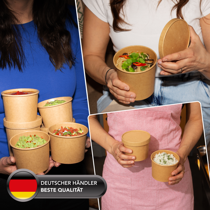 Bio-Take-Away-Becher, 300 ml, Papier, FSC®-zertifiziert, heim-kompostierbar, braun, Ø 9,8 x 7 cm