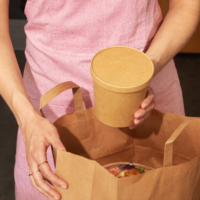 Bio-Take-Away-Becher, 600 ml, Papier, FSC®-zertifiziert, heim-kompostierbar, braun, Ø 11,5 x 10,8 cm