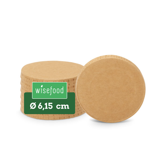 Bio-Pappdeckel für 40 ml Dipschale, FSC®-zertifiziert, heim-kompostierbar, braun, Ø 6,15 cm