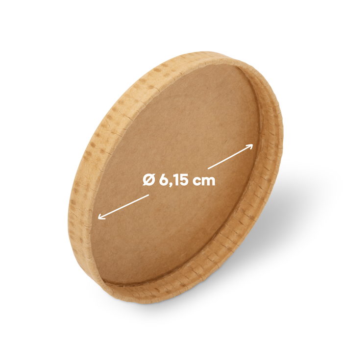 Bio-Pappdeckel für 40 ml Dipschale, FSC®-zertifiziert, heim-kompostierbar, braun, Ø 6,15 cm