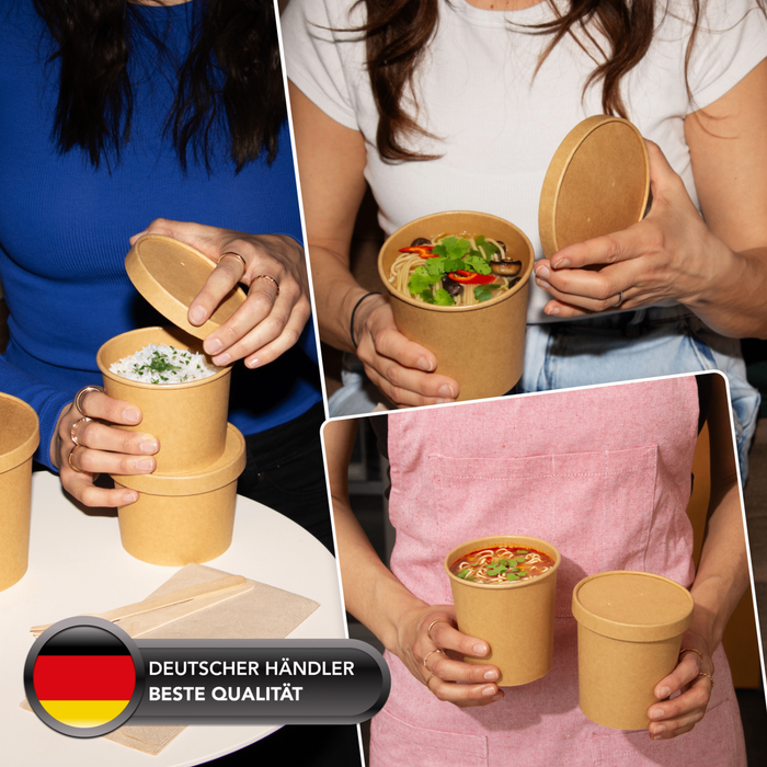 Bio-Pappdeckel für 200, 300 & 400 ml Papier-Becher, FSC®-zertifiziert, heim-kompostierbar, braun, Ø 9,8 cm 