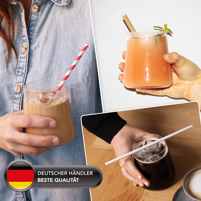 Papier-Strohhalme, schwarz, Ø 0,8 x 24,5 cm