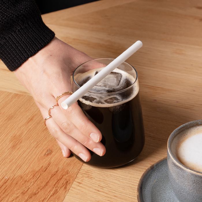 Papier-Strohhalme, weiß, Ø 0,8 x 14,5 cm