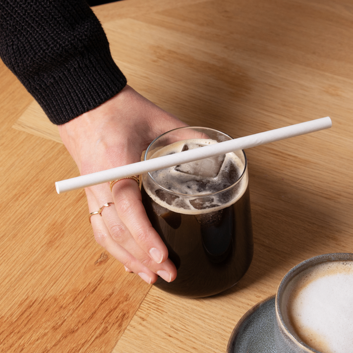 Papier-Strohhalme, weiß, Ø 0,8 x 20 cm