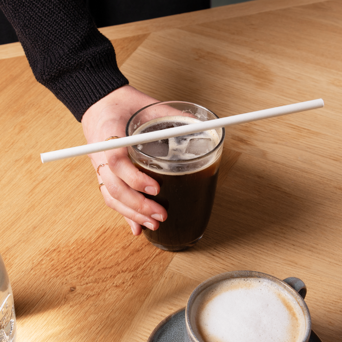 Papier-Strohhalme, weiß, Ø 0,8 x 24,5 cm