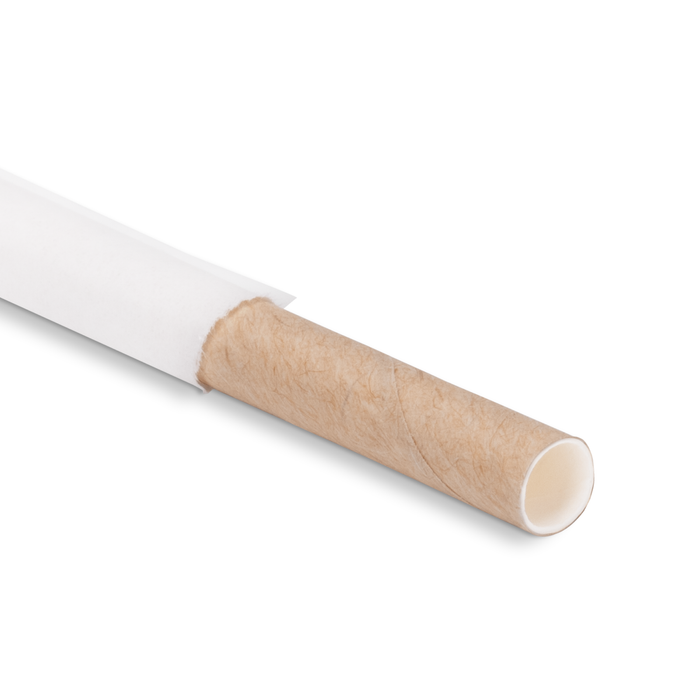 Papier-Strohhalme, braun, einzeln verpackt, Ø 0,6 x 20 cm