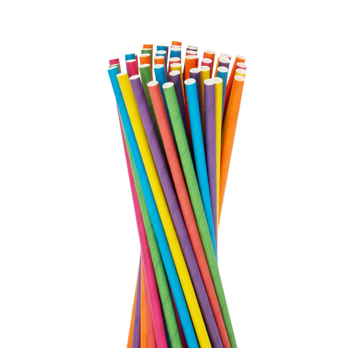 Papier-Strohhalme, bunt, Ø 0,6 x 20 cm