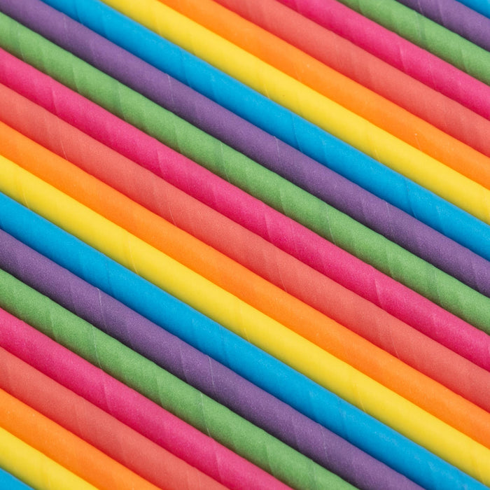 Papier-Strohhalme, bunt, Ø 0,6 x 20 cm
