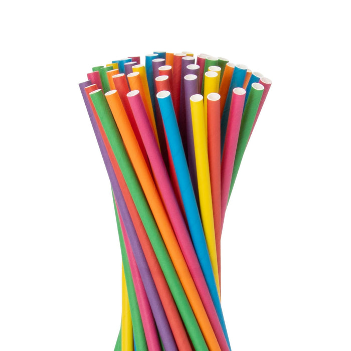 Papier-Strohhalme, bunt, Ø 0,8 x 24,5 cm