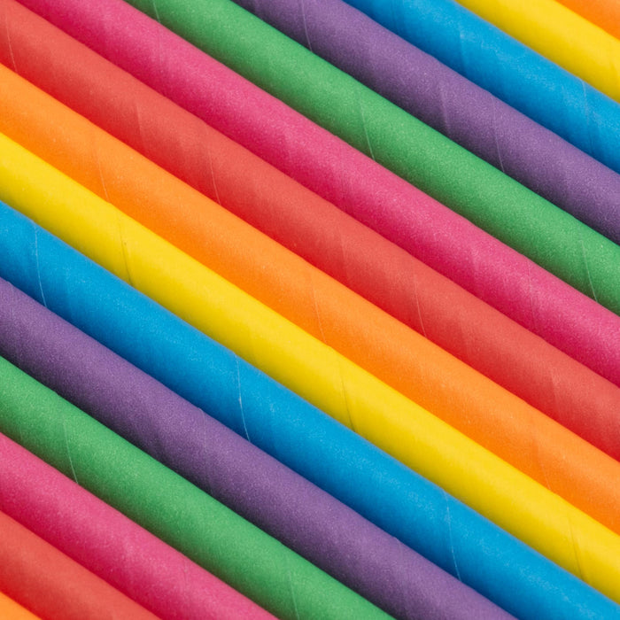 Papier-Strohhalme, bunt, Ø 0,8 x 24,5 cm