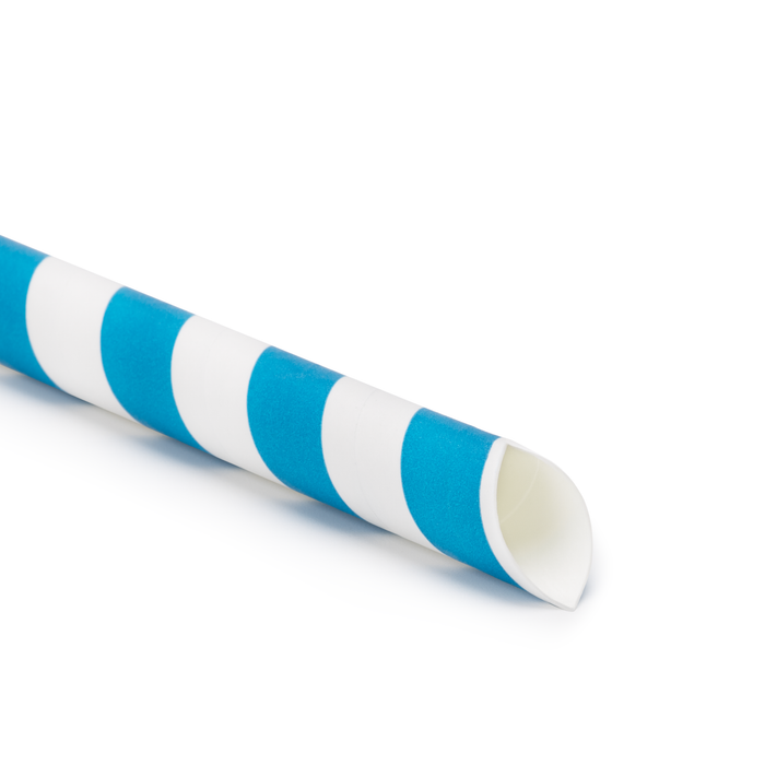 Papier-Strohhalm für Bubble Tea, bunt gestreift, schräg, Ø 1,2 x 24,5 cm