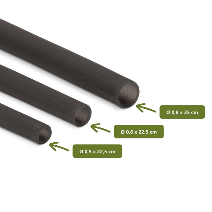 Essbare Reisstrohhalme, schwarz, Ø 0,5 x 22,5 cm